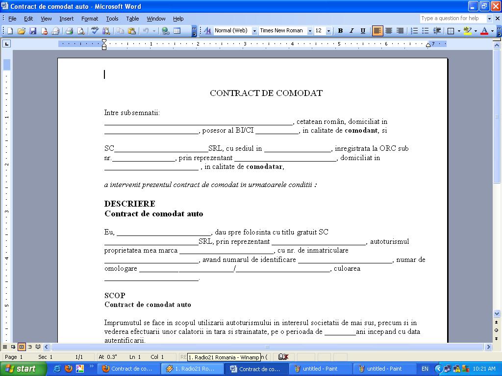 model contract inchiriere locuinta pdf